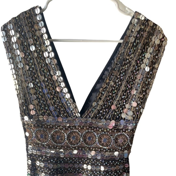 SCALA 100% Silk Designer Sequin Dress - Picture 4 of 6